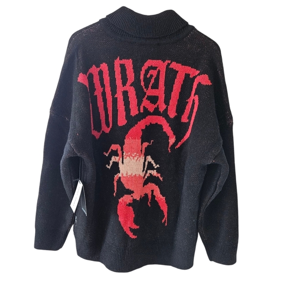 Spirit Jersey Black Wrath Scorpion Knit Full Zip Sweatshirt NWT Unisex - Picture 3 of 10